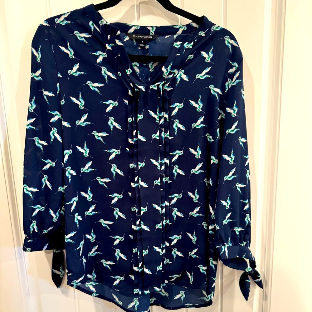Bird print blouse